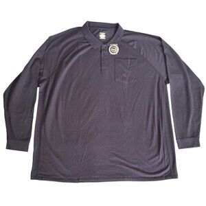 Moheen Men's Polo Shirt Black Cool Dri Long Sleeve Open Pocket Size 5XL NWT